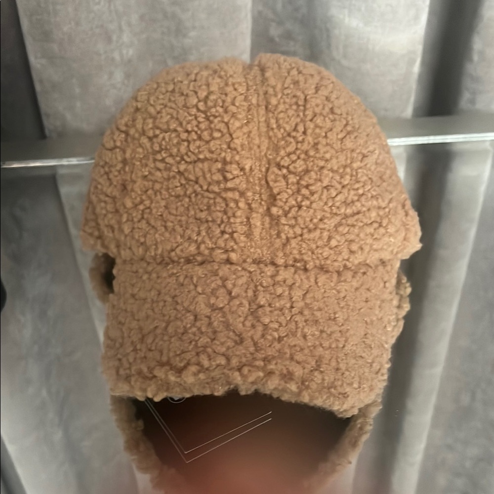 Cozy Sherpa Baseball Cap in Camel